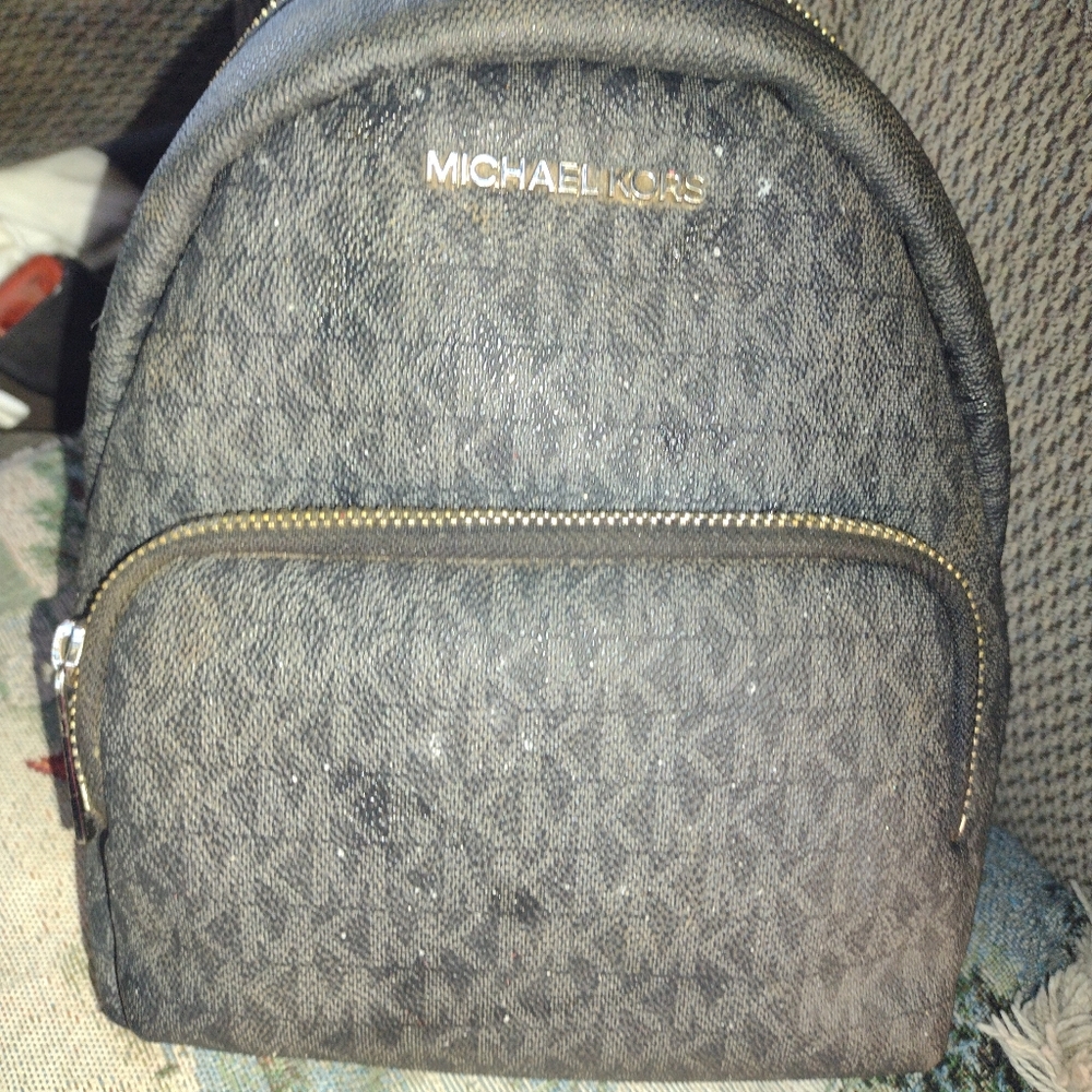 Michael Kors Charcoal Monogram Backpack